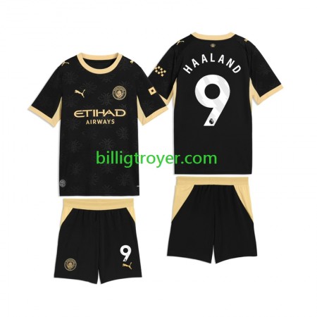 Billige Fotballdrakter Manchester City Erling Haaland 9 Barn Bortedraktsett 2026/27 Kortermet